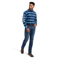 Ariat® Men's Olympian Blue Team Maison Button Down Shirt 10041782 -ARIAT Cowboy Gear F22 MNS WEST 10041782 full