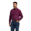 Ariat® Men's Magenta Purple Team Markus Button Down Shirt 10041783 1 Ariat® Men's Magenta Purple Team Markus Button Down Shirt 10041783 -ARIAT Cowboy Gear F22 MNS WEST 10041783 front