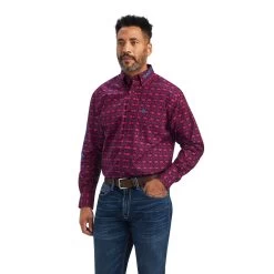Ariat® Men's Magenta Purple Team Markus Button Down Shirt 10041783