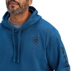 Ariat® Men's Logo Poseidon Heather Blue Hoodie 10041803 8 Ariat® Men's Logo Poseidon Heather Blue Hoodie 10041803 -ARIAT Cowboy Gear F22 MNS WEST 10041803 detail01
