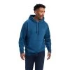 Ariat® Men's Logo Poseidon Heather Blue Hoodie 10041803 1 Ariat® Men's Logo Poseidon Heather Blue Hoodie 10041803 -ARIAT Cowboy Gear F22 MNS WEST 10041803 front