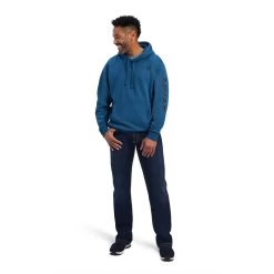Ariat® Men's Logo Poseidon Heather Blue Hoodie 10041803 9 Ariat® Men's Logo Poseidon Heather Blue Hoodie 10041803 -ARIAT Cowboy Gear F22 MNS WEST 10041803 full