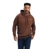 Ariat® Men's Logo Print Chestnut Brown Pullover Hoodie 10041804 -ARIAT Cowboy Gear F22 MNS WEST 10041804 front