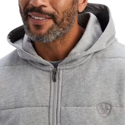 Ariat® Men's Zephyr Hybrid Full Zip Heather Grey Jacket 10041814 -ARIAT Cowboy Gear F22 MNS WEST 10041814 detail01