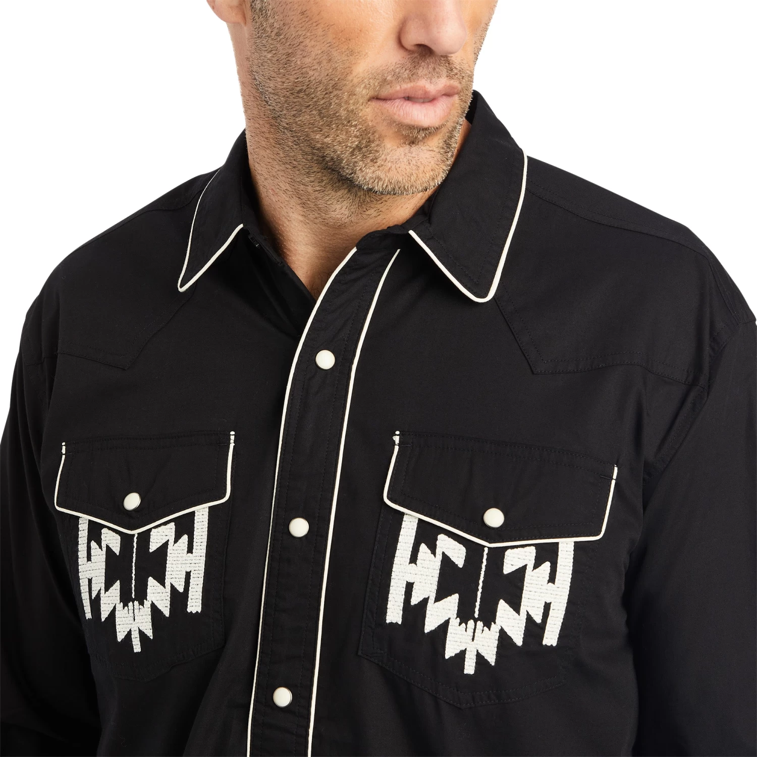 Ariat® Men's Chimayo Black Retro Snap Shirt 10042163 6 Ariat® Men's Chimayo Black Retro Snap Shirt 10042163 - Image 4
