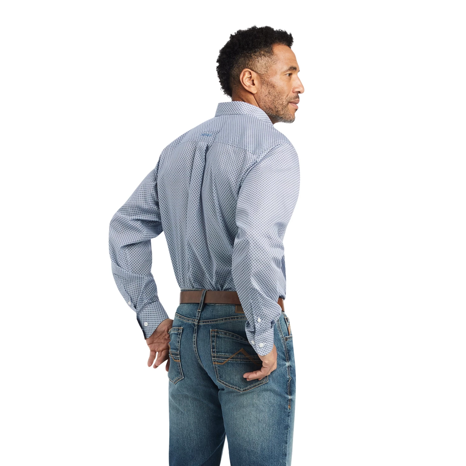 Ariat® Men's Wrinkle Free Isaac Fitted White Button Up Shirt 10042319 4 Ariat® Men's Wrinkle Free Isaac Fitted White Button Up Shirt 10042319 - Image 2