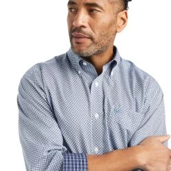 Ariat® Men's Wrinkle Free Isaac Fitted White Button Up Shirt 10042319 9 Ariat® Men's Wrinkle Free Isaac Fitted White Button Up Shirt 10042319 -ARIAT Cowboy Gear F22 MNS WEST 10042319 detail01