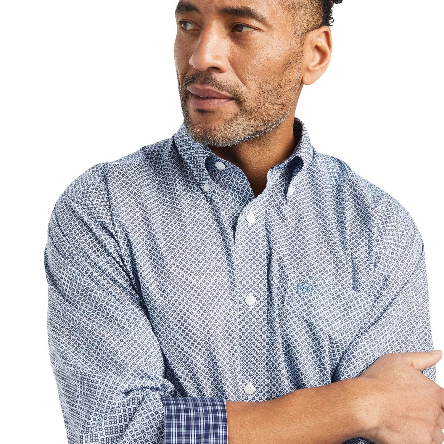 Ariat® Men's Wrinkle Free Isaac Fitted White Button Up Shirt 10042319 6 Ariat® Men's Wrinkle Free Isaac Fitted White Button Up Shirt 10042319 - Image 4