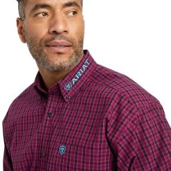 Ariat® Men's Pro Team Copper Beet Red Button Down Shirt 10042355 9 Ariat® Men's Pro Team Copper Beet Red Button Down Shirt 10042355 -ARIAT Cowboy Gear F22 MNS WEST 10042355 detail01