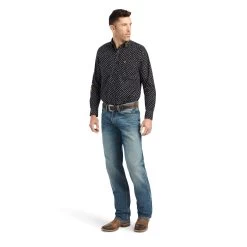 Ariat® Men's Team Conor Circle Geometric Black Button Down Shirt 10042356 -ARIAT Cowboy Gear F22 MNS WEST 10042356 full