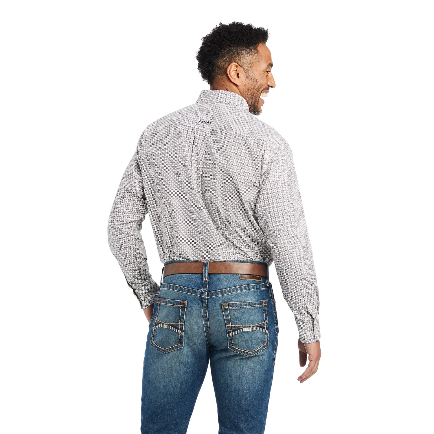 Ariat® Men's Gilean Geometric Print White Button Down Shirt 10042370 4 Ariat® Men's Gilean Geometric Print White Button Down Shirt 10042370 - Image 2