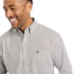 Ariat® Men's Gilean Geometric Print White Button Down Shirt 10042370 9 Ariat® Men's Gilean Geometric Print White Button Down Shirt 10042370 -ARIAT Cowboy Gear F22 MNS WEST 10042370 detail01