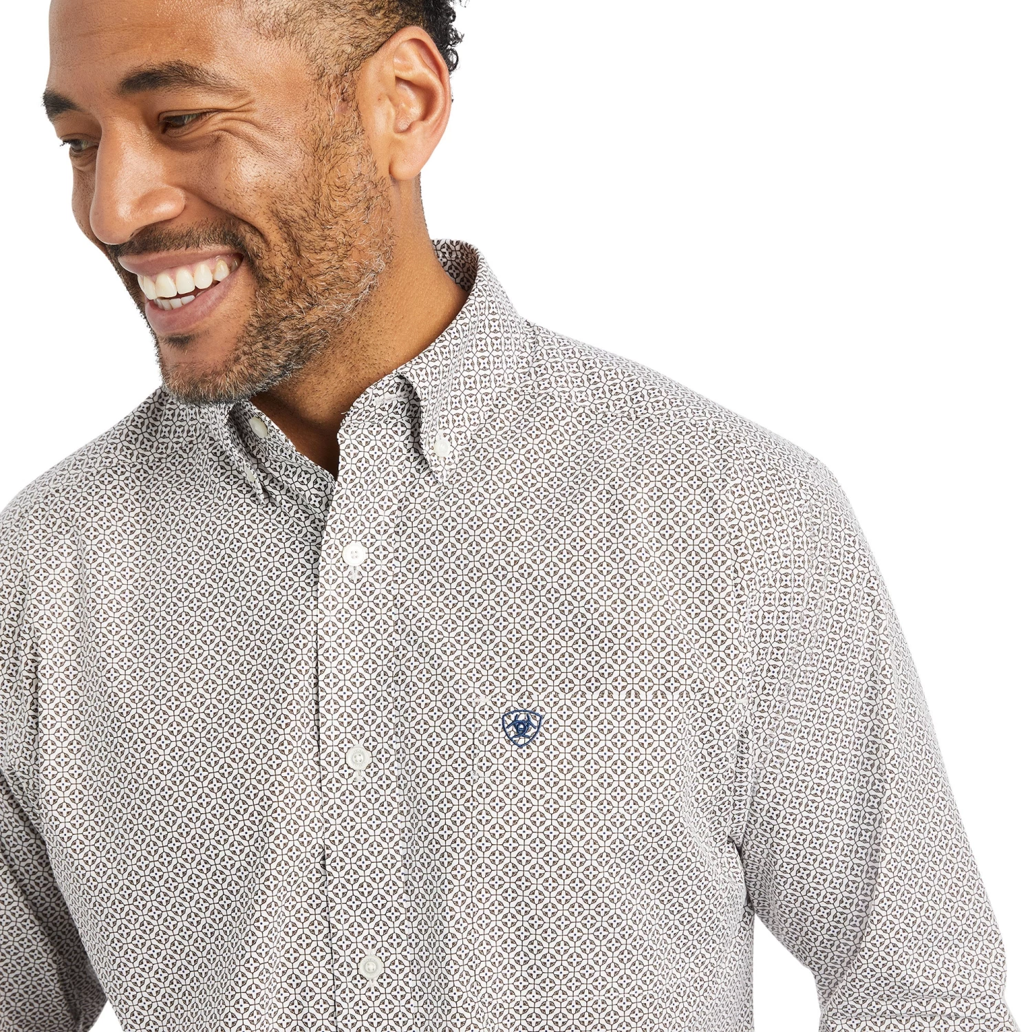 Ariat® Men's Gilean Geometric Print White Button Down Shirt 10042370 6 Ariat® Men's Gilean Geometric Print White Button Down Shirt 10042370 - Image 4