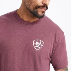 Ariat® Men's Burgundy Heather Minimalist Graphic T-Shirt 10042641 -ARIAT Cowboy Gear F22 MNS WEST 10042641 detail01