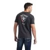 Ariat® Men's Woodgrain Shield Charcoal Heather T-Shirt 10042649 -ARIAT Cowboy Gear F22 MNS WEST 10042649 back