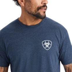 Ariat® Men's Lucky Horseshoe Navy Heather T-Shirt 10042652 8 Ariat® Men's Lucky Horseshoe Navy Heather T-Shirt 10042652 -ARIAT Cowboy Gear F22 MNS WEST 10042652 detail01