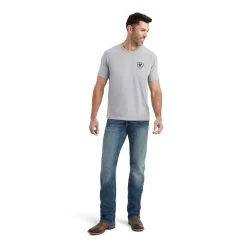 Ariat® Men's Lucky Horseshoe Grey Heather T-Shirt 10042653 -ARIAT Cowboy Gear F22 MNS WEST 10042653 full