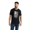 Ariat® Men's American Flag Faded Black T-Shirt 10042654 -ARIAT Cowboy Gear F22 MNS WEST 10042654 front
