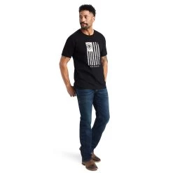 Ariat® Men's American Flag Faded Black T-Shirt 10042654 -ARIAT Cowboy Gear F22 MNS WEST 10042654 full