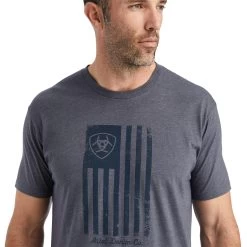 Ariat® Men's American Flag Faded Titanium Heather T-Shirt 10042655 -ARIAT Cowboy Gear F22 MNS WEST 10042655 detail01 a2b493a7 7b75 4ead 9522 8a310610d92b