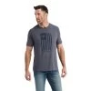 Ariat® Men's American Flag Faded Titanium Heather T-Shirt 10042655 -ARIAT Cowboy Gear F22 MNS WEST 10042655 front 6ea2b168 80a8 45d9 9c9c 2ae89fe644b7