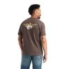 Ariat® Men's Bronc Buster Heather Brown T-Shirt 10042658 -ARIAT Cowboy Gear F22 MNS WEST 10042658 back