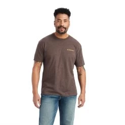 Ariat® Men's Bronc Buster Heather Brown T-Shirt 10042658 -ARIAT Cowboy Gear F22 MNS WEST 10042658 front