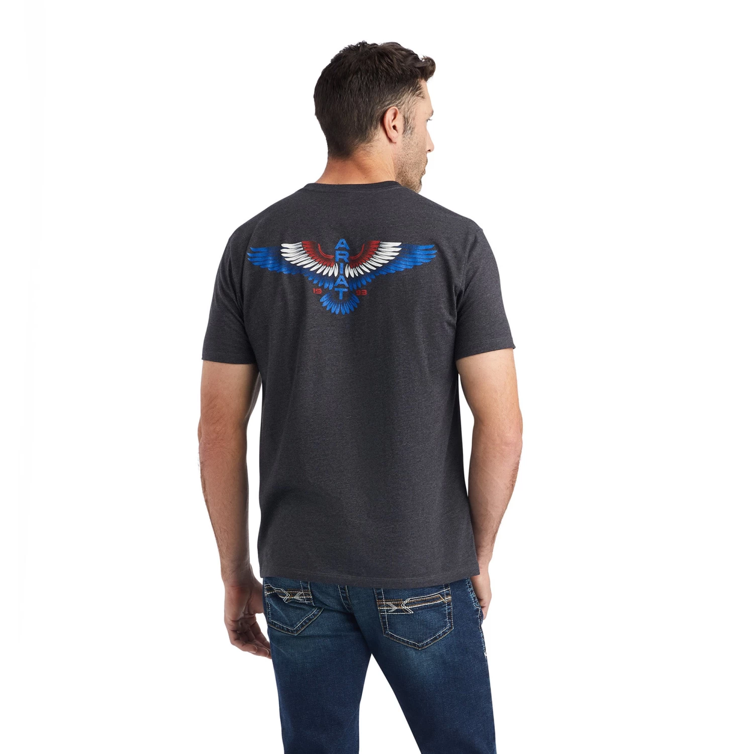 Ariat® Men's Wingspan Charcoal Heather T-Shirt 10042659 3 Ariat® Men's Wingspan Charcoal Heather T-Shirt 10042659