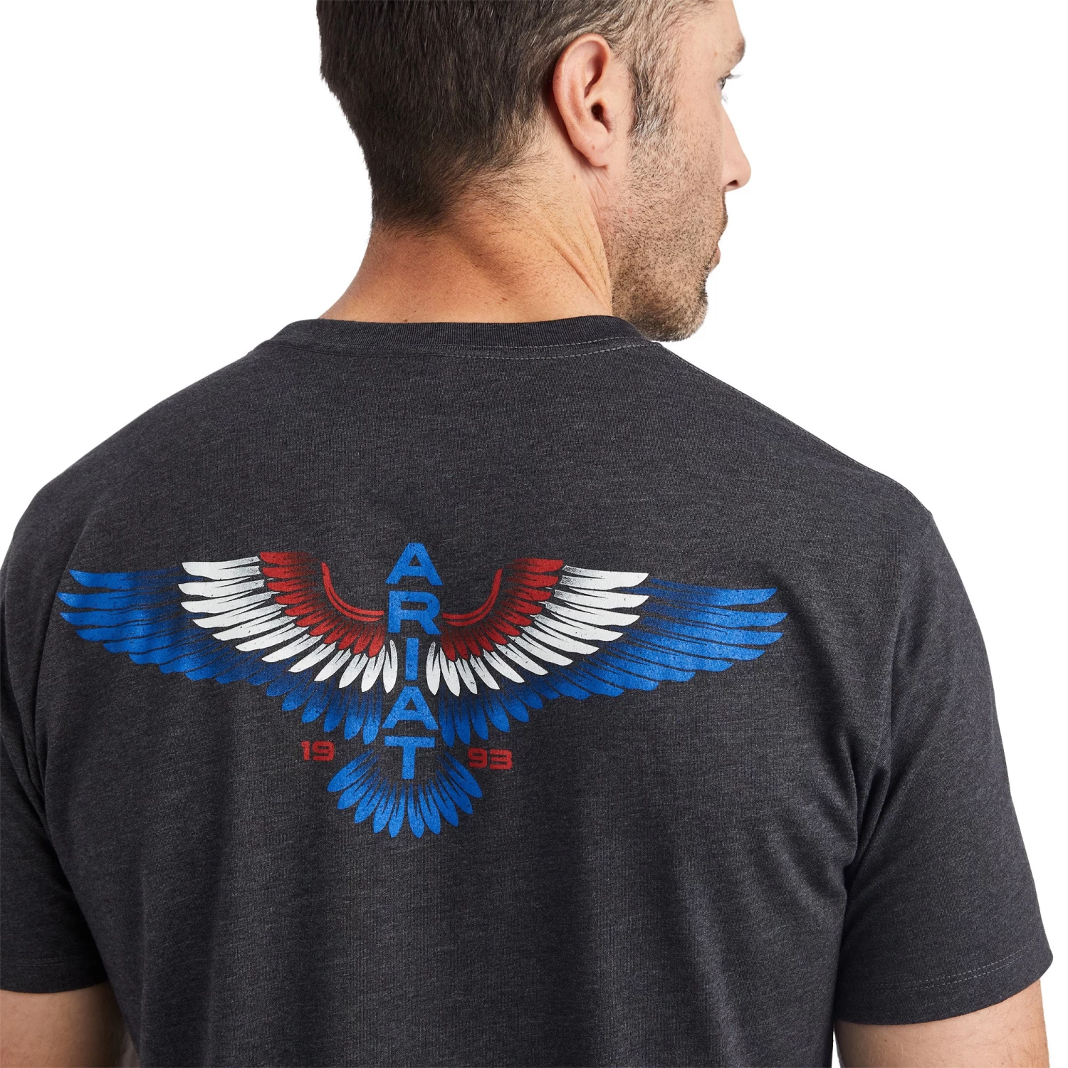 Ariat® Men's Wingspan Charcoal Heather T-Shirt 10042659 5 Ariat® Men's Wingspan Charcoal Heather T-Shirt 10042659 - Image 3