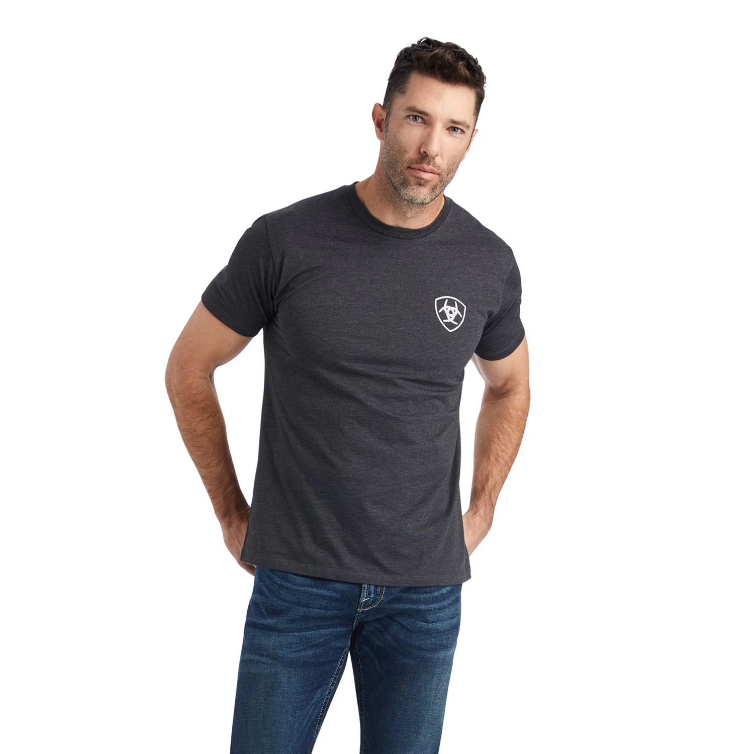 Ariat® Men's Wingspan Charcoal Heather T-Shirt 10042659 4 Ariat® Men's Wingspan Charcoal Heather T-Shirt 10042659 - Image 2
