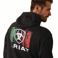 Ariat® Men's Shield Logo Mexico Black Hoodie 10042745 8 Ariat® Men's Shield Logo Mexico Black Hoodie 10042745 -ARIAT Cowboy Gear F22 MNS WEST 10042745 detail01