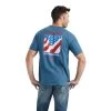 Ariat® Men's Flag Flow Steel Blue Heather Graphic T-shirt 10042758 -ARIAT Cowboy Gear F22 MNS WEST 10042758 back