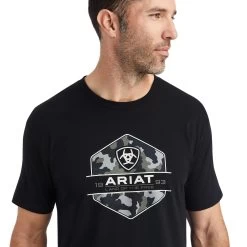 Ariat® Men's Camo Badge Black Graphic T-shirt 10042768 -ARIAT Cowboy Gear F22 MNS WEST 10042768 detail01