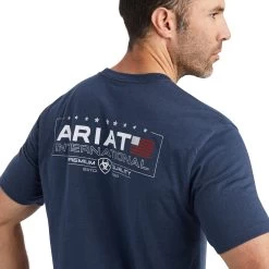 Ariat® Men's Horizontal Logo Navy Heather T-Shirt 10042772 -ARIAT Cowboy Gear F22 MNS WEST 10042772 detail01