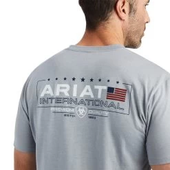 Ariat® Men's Stone Heather Horizontal Logo T-Shirt 10042773 -ARIAT Cowboy Gear F22 MNS WEST 10042773 detail01