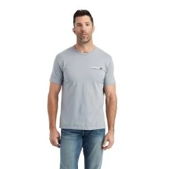 Ariat® Men's Stone Heather Horizontal Logo T-Shirt 10042773 -ARIAT Cowboy Gear F22 MNS WEST 10042773 front