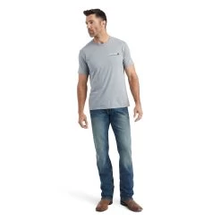 Ariat® Men's Stone Heather Horizontal Logo T-Shirt 10042773 -ARIAT Cowboy Gear F22 MNS WEST 10042773 full