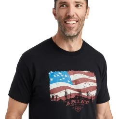 Ariat Men's Black American Flag Graphic T-shirt 10042776 -ARIAT Cowboy Gear F22 MNS WEST 10042776 detail01