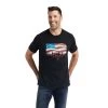 Ariat Men's Black American Flag Graphic T-shirt 10042776 2 Ariat Men's Black American Flag Graphic T-shirt 10042776 -ARIAT Cowboy Gear F22 MNS WEST 10042776 front