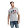 Ariat® Men's Athletic Heather Grey Flagscape Graphic T-Shirt 10042777 -ARIAT Cowboy Gear F22 MNS WEST 10042777 front
