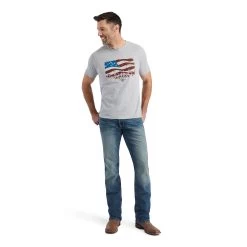 Ariat® Men's Athletic Heather Grey Flagscape Graphic T-Shirt 10042777 -ARIAT Cowboy Gear F22 MNS WEST 10042777 full