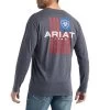 Ariat® Men's Land Of The Free Titanium Heather T-Shirt 10042778 1 Ariat® Men's Land Of The Free Titanium Heather T-Shirt 10042778 -ARIAT Cowboy Gear F22 MNS WEST 10042778 back