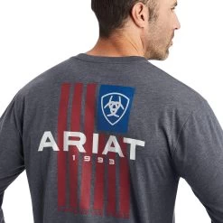 Ariat® Men's Land Of The Free Titanium Heather T-Shirt 10042778 -ARIAT Cowboy Gear F22 MNS WEST 10042778 detail01