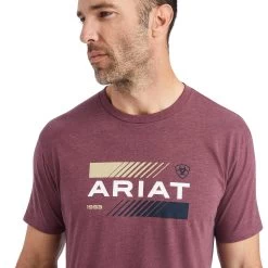 Ariat® Men's Burgundy Heather Octane Stack T-Shirt 10042781 -ARIAT Cowboy Gear F22 MNS WEST 10042781 detail01