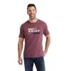 Ariat® Men's Burgundy Heather Octane Stack T-Shirt 10042781 -ARIAT Cowboy Gear F22 MNS WEST 10042781 front