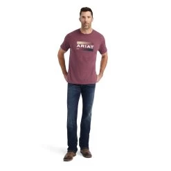 Ariat® Men's Burgundy Heather Octane Stack T-Shirt 10042781 -ARIAT Cowboy Gear F22 MNS WEST 10042781 full