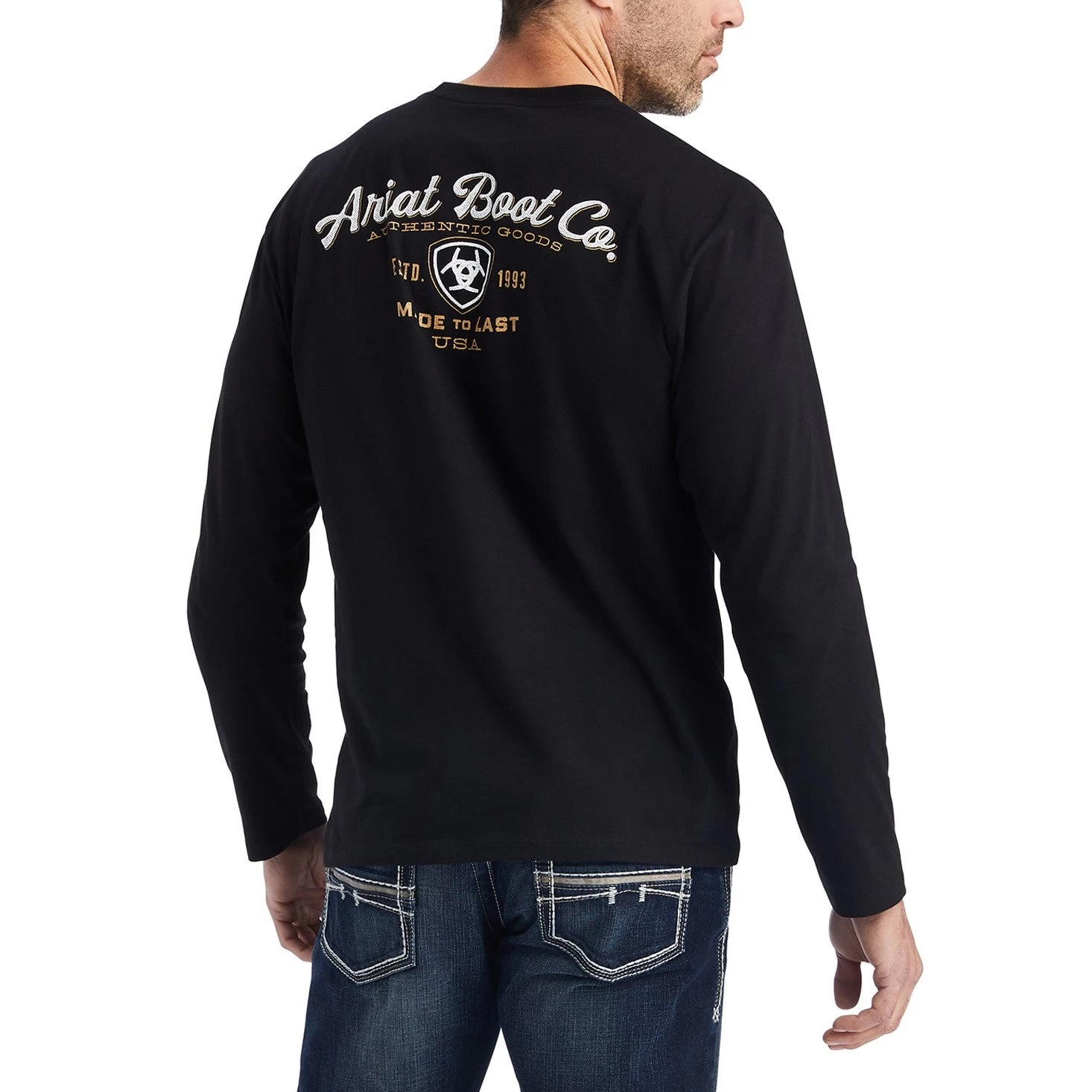 Ariat® Men's Type Crest Black T-shirt 10042782 3 Ariat® Men's Type Crest Black T-shirt 10042782