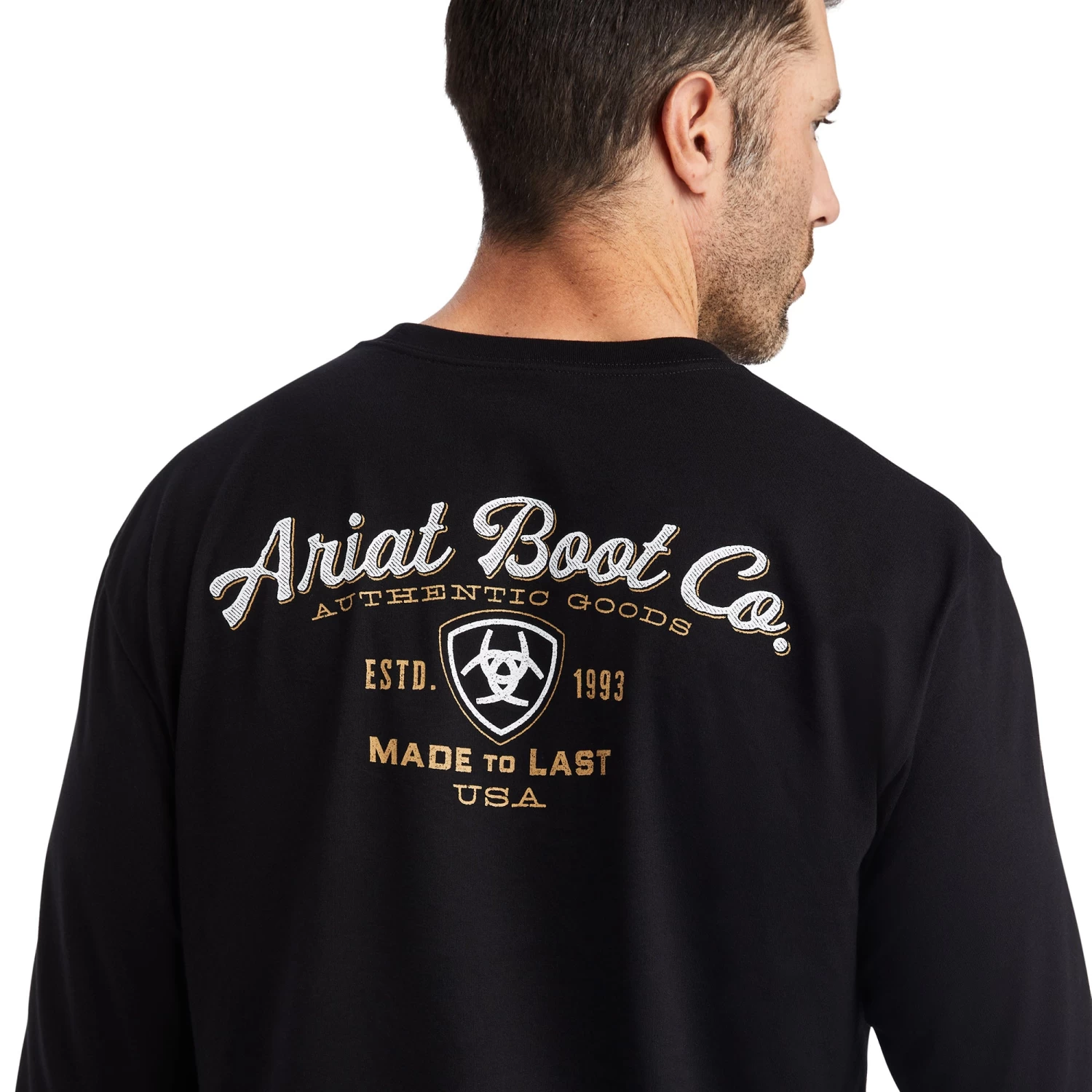Ariat® Men's Type Crest Black T-shirt 10042782 6 Ariat® Men's Type Crest Black T-shirt 10042782 - Image 4