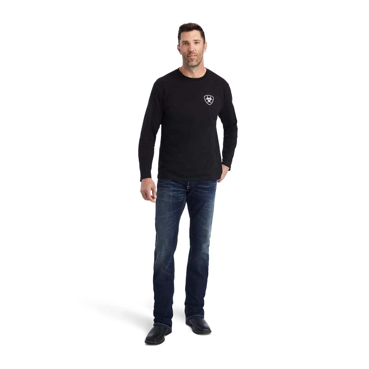 Ariat® Men's Type Crest Black T-shirt 10042782 5 Ariat® Men's Type Crest Black T-shirt 10042782 - Image 3