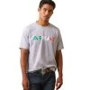Ariat® Men's Viva Mexico Independent SMU Heather Grey T-Shirt 10043100 -ARIAT Cowboy Gear F22 MNS WEST 10043100 front